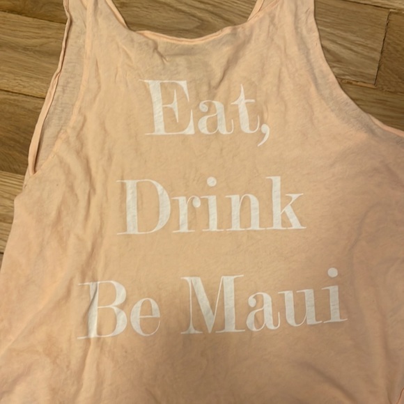 Wildfox Eat, Drink, Be Maui Graphic Tank Top in Pastel Pink - Picture 3 of 11